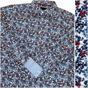 Floral Button Down Shirt Patterned Cuff Mens Large Gentlemen's Outfitters